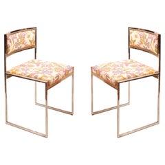 Satz von 8 SQ-AL Esszimmerstühlen von Willy Rizzo für Maison Willy Rizzo 1970 Satz von 2