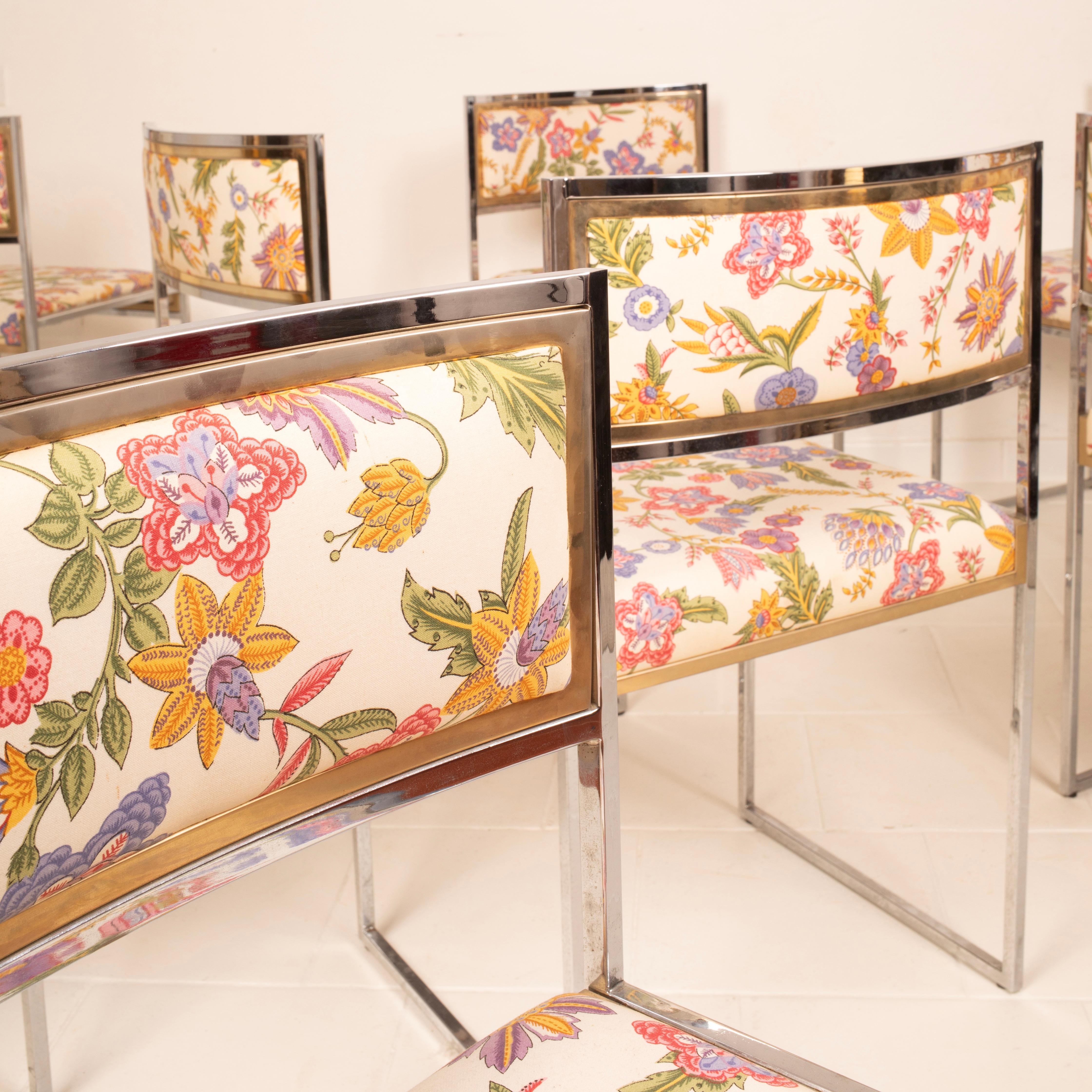 Satz von 8 SQ-AL Esszimmerstühlen von Willy Rizzo für Maison Willy Rizzo 1970 Satz von 4 im Angebot 6