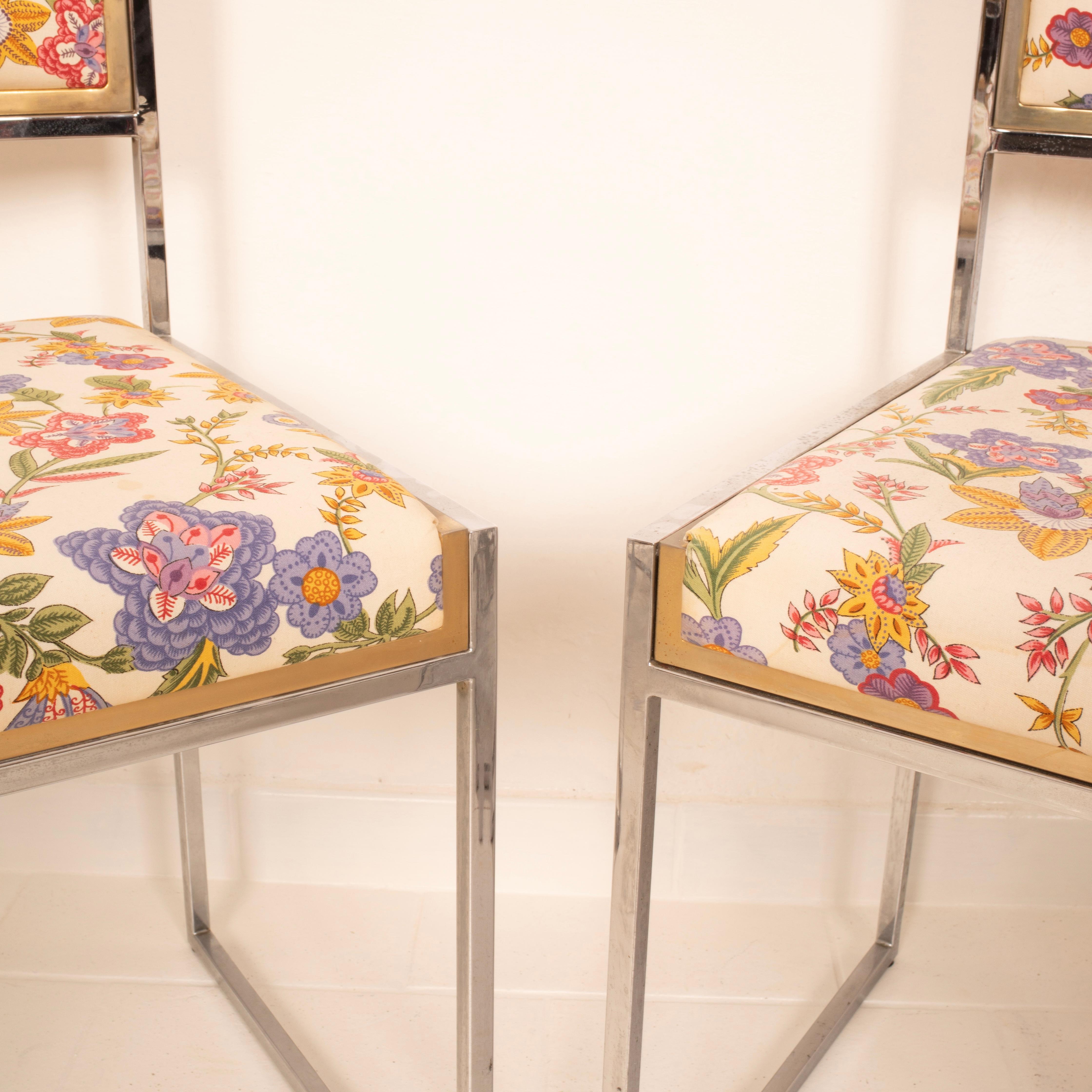 Satz von 8 SQ-AL Esszimmerstühlen von Willy Rizzo für Maison Willy Rizzo 1970 Satz von 4 (French) im Angebot