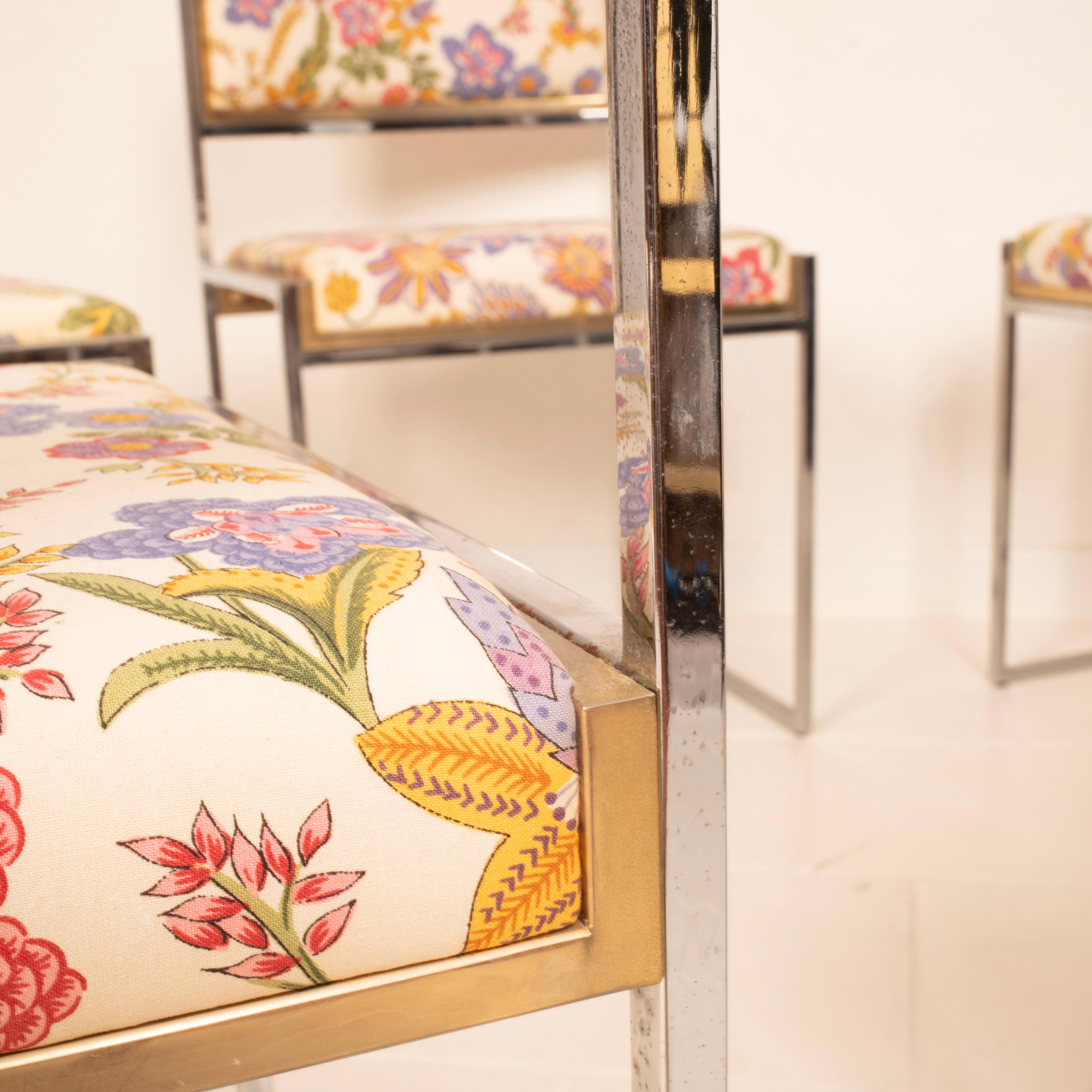 Satz von 8 SQ-AL Esszimmerstühlen von Willy Rizzo für Maison Willy Rizzo 1970 Satz von 6 im Angebot 9