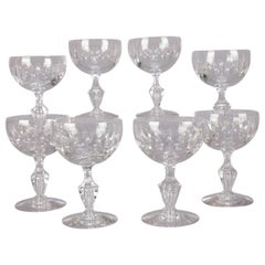 Set of 8 Stemmed Crystal Sherbet Glasses, 20th Century