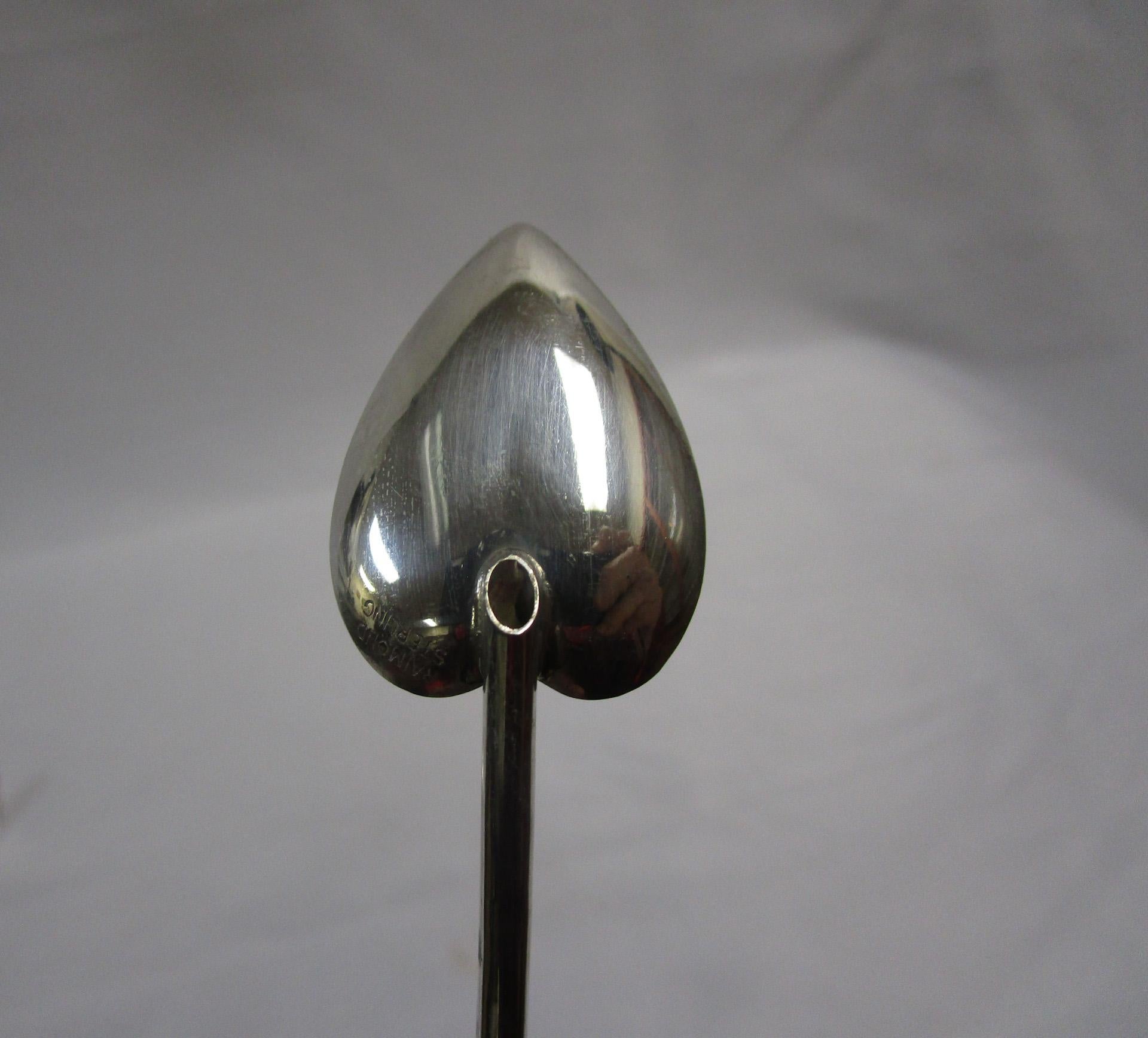 Set of 8 Sterling Silver Mint Julep Iced Tea Straw Spoons with Heart Shape Bowls 1