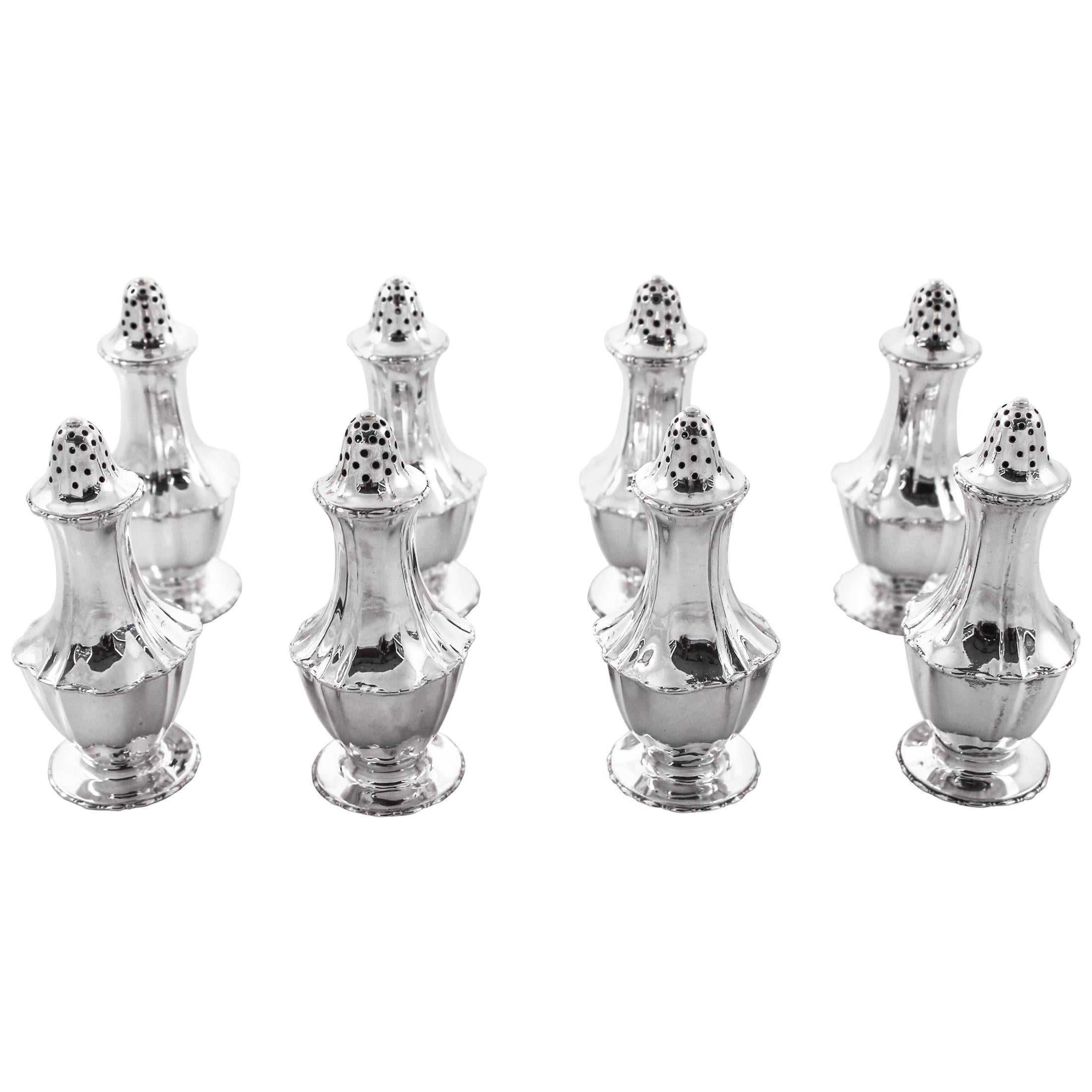 Set of 8 Sterling Tiffany Salt/Pepper Shakers