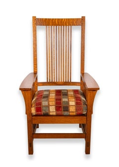 Set of 8 Stickley 1989 Mission Spindle Frank Lloyd Wright Style Dining Chairs