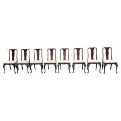 Set of 8 Stickley Queen Anne Anniversary Cherry Dining Chairs, circa 1989