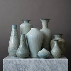 Set of 8 Stoneware Vases by Gunnar Nylund for Rorstrand, Sweden, 1950s