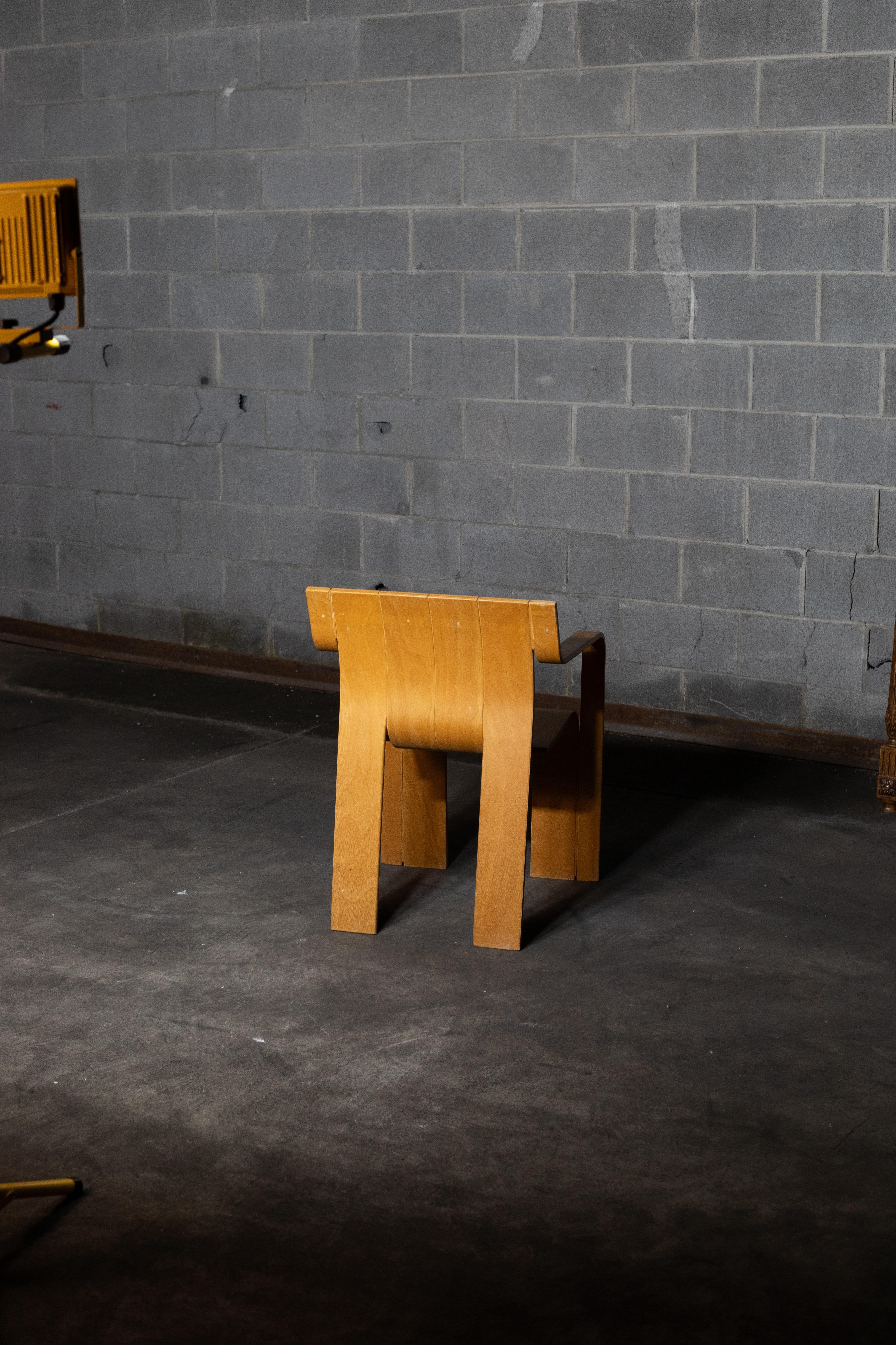 Legno curvato Set di 8 sedie Strip di Gijs Bakker per Castelijn in vendita
