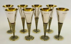 Set of 8 Stuart Devlin Silver Goblets