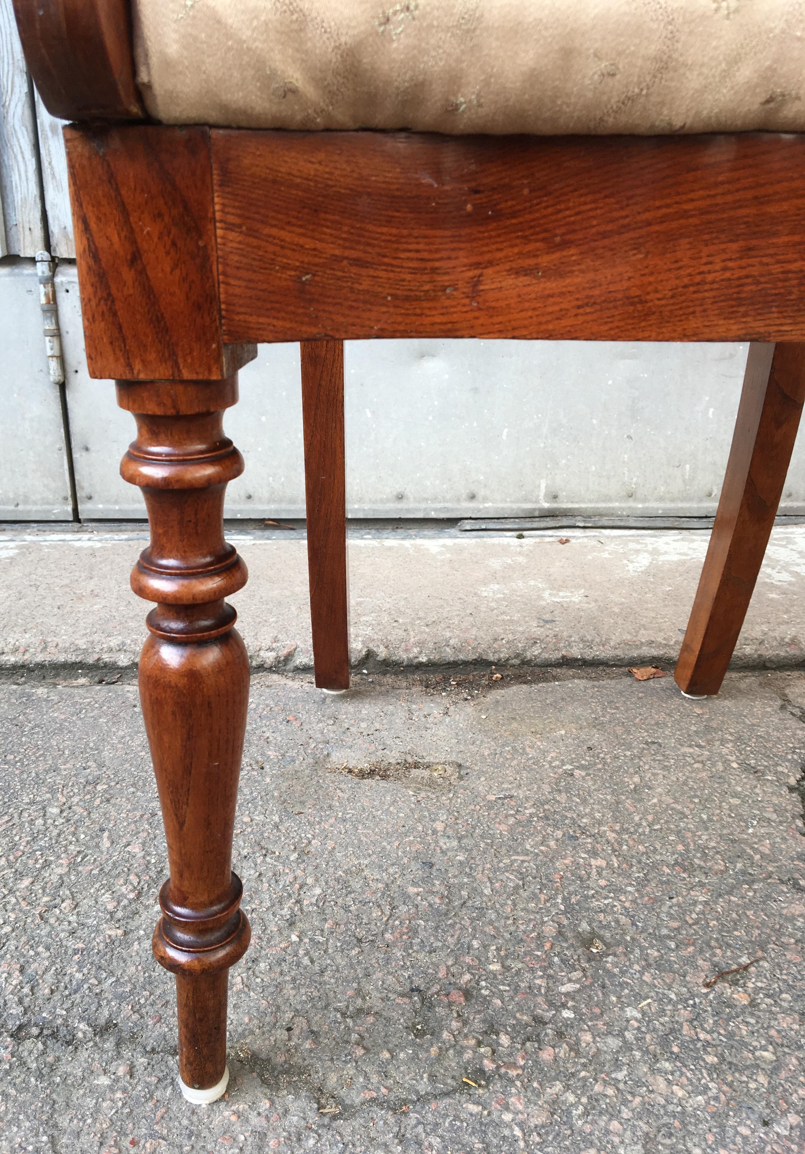 Set Of 8 Swedish Empire Flaming Tiger Elm Wood Dining Room Chairs 12