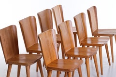 Set of 8 Swedish Pine Chairs by Göran Malmvall, Svensk Fur, 1950s