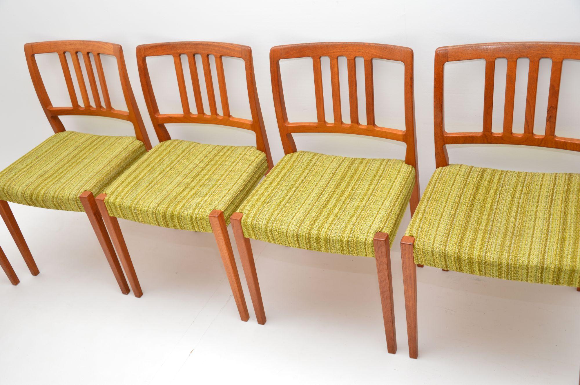 20th Century Set of 8 Swedish Teak Vintage Dining Chairs by Nils Jonsson