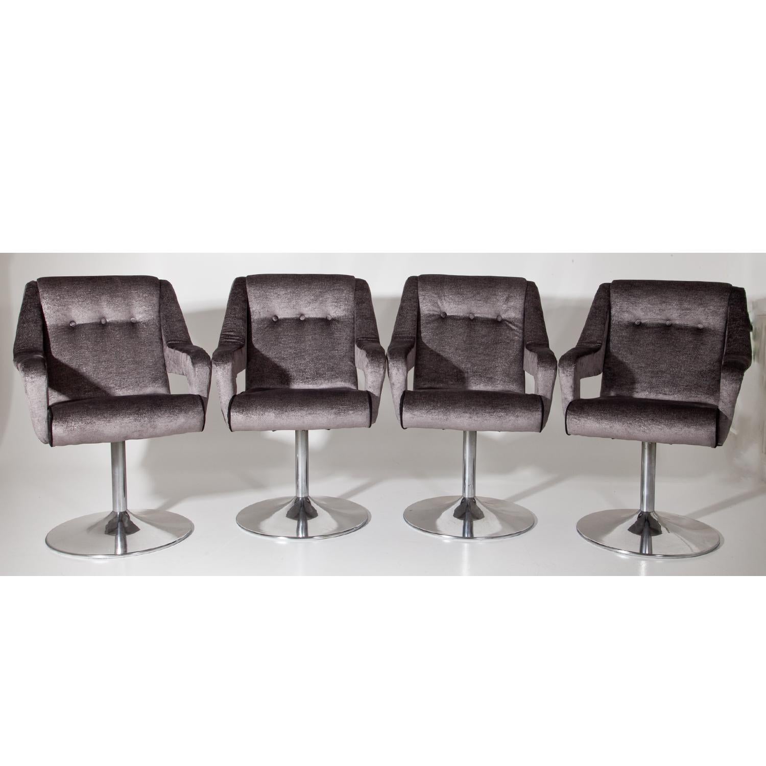 Set of 6 Swivel Chairs, Italy, Mid-20th Century 3