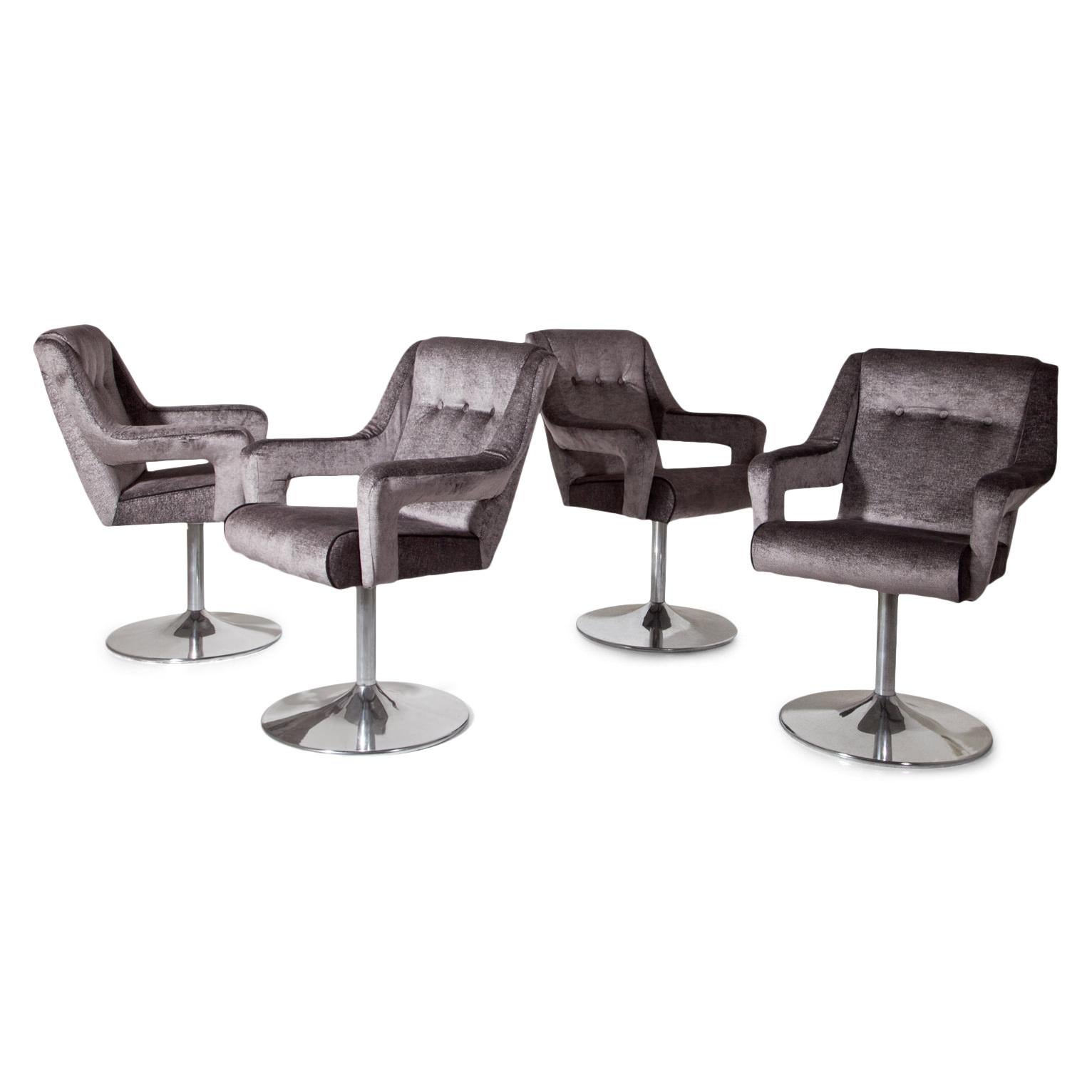 Set of 6 Swivel Chairs, Italy, Mid-20th Century