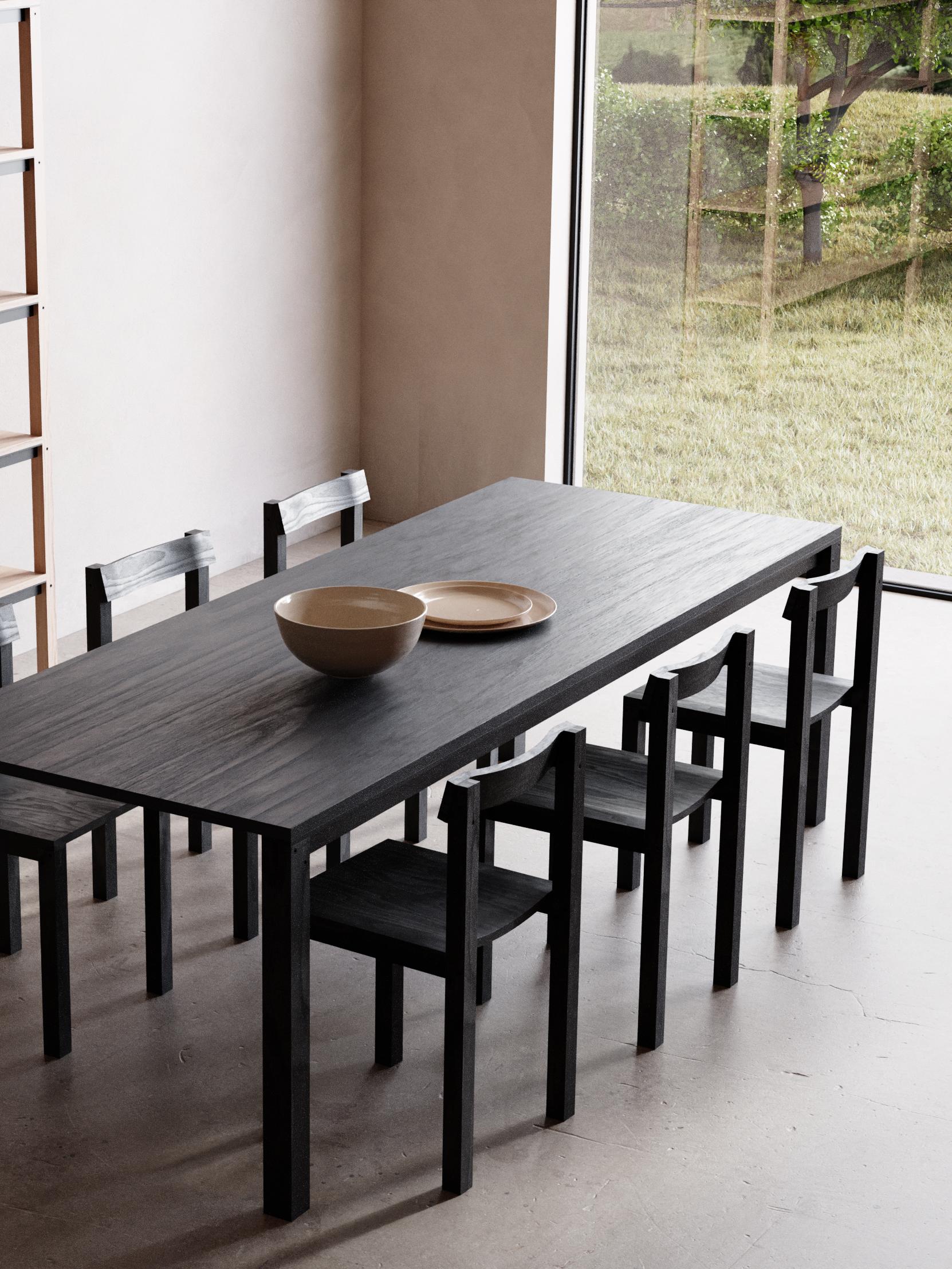 Satz von 8 Stühlen aus schwarzer Eiche von Kann Design im Zustand „Neu“ im Angebot in Geneve, CH