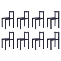 Satz von 8 Stühlen aus schwarzer Eiche von Kann Design
