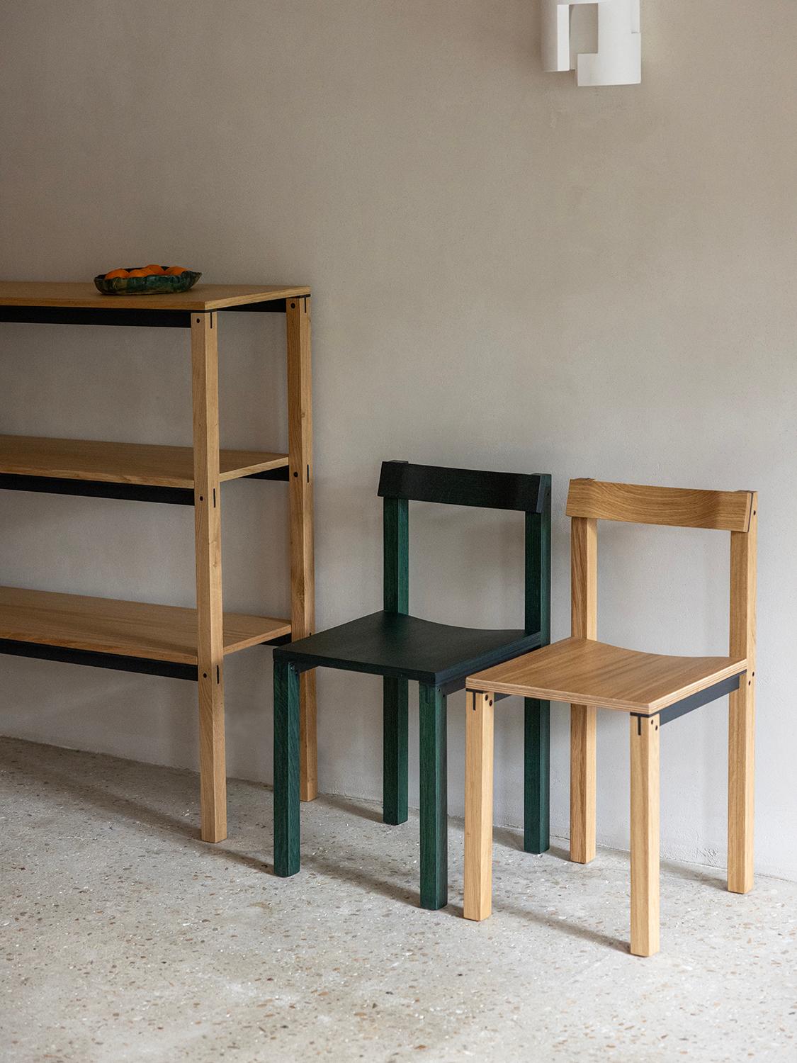 Satz von 8 Stühlen aus Talgrüner Eiche von Kann Design im Angebot 10