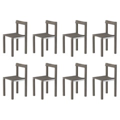 Set of 8 Tal Grey Oak Chairs by Kann Design