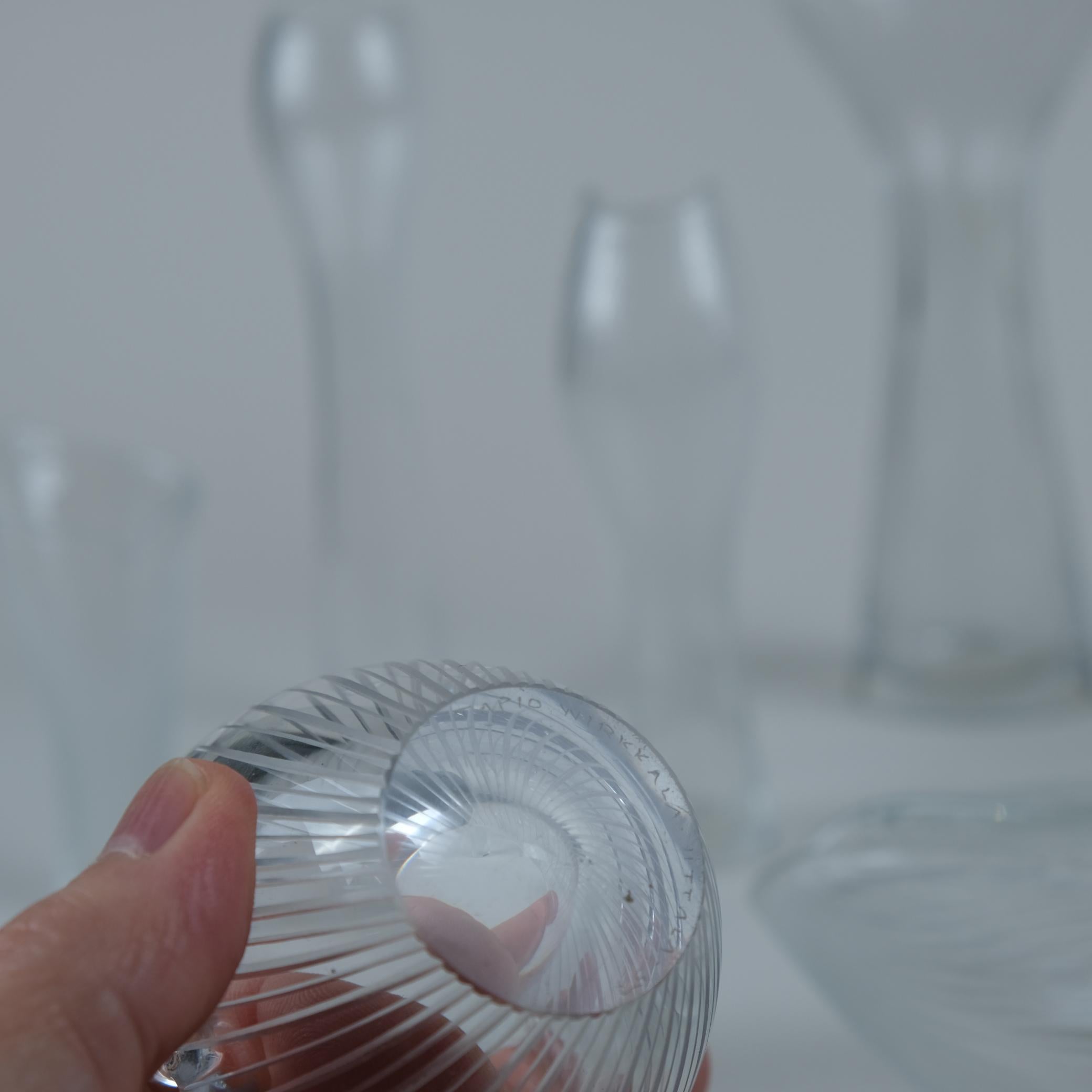 Set of 8 Tapio Wirkkala Line-engraved Glass Art Pieces, Iittala 1950s For Sale 6