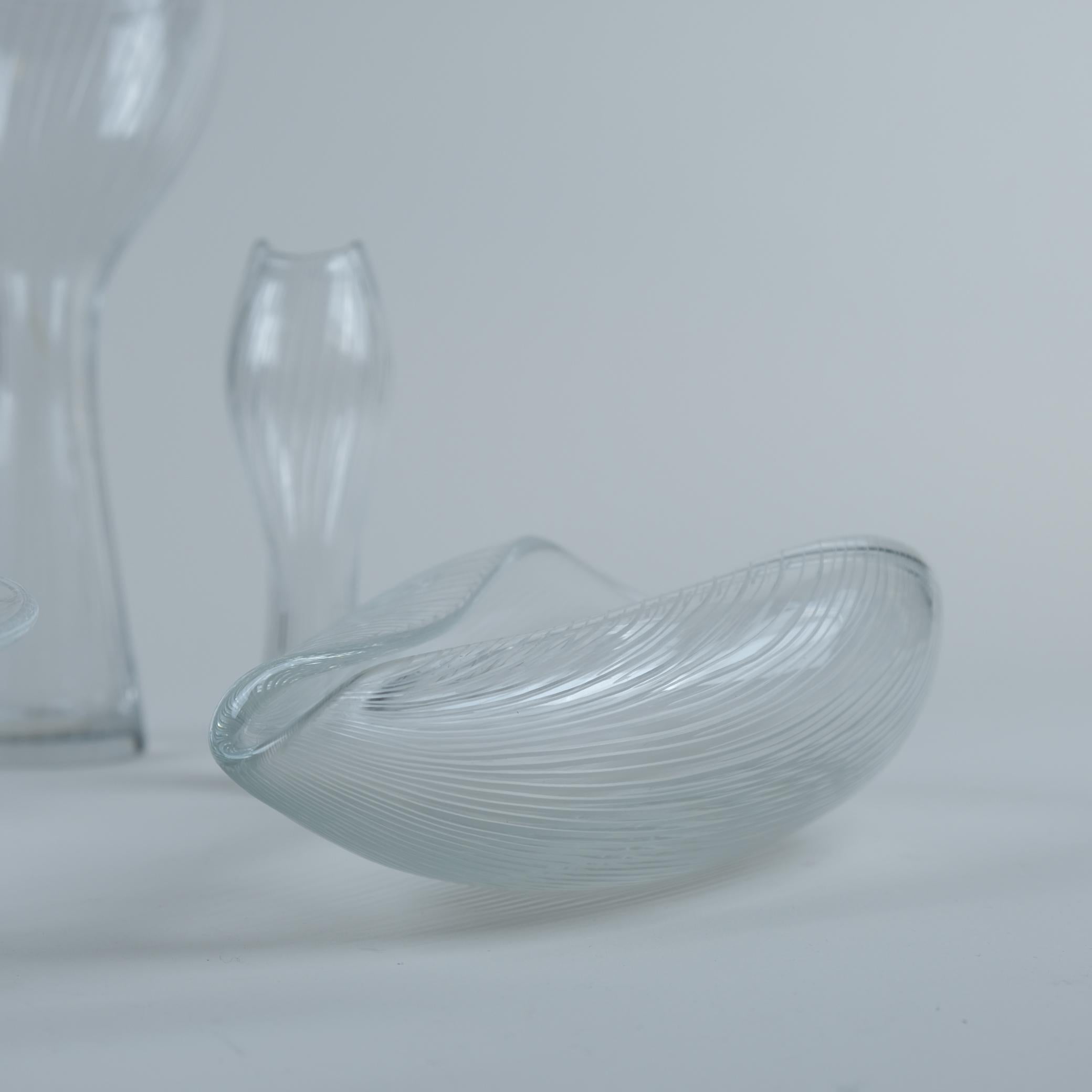Set of 8 Tapio Wirkkala Line-engraved Glass Art Pieces, Iittala 1950s In Good Condition For Sale In Helsinki, FI