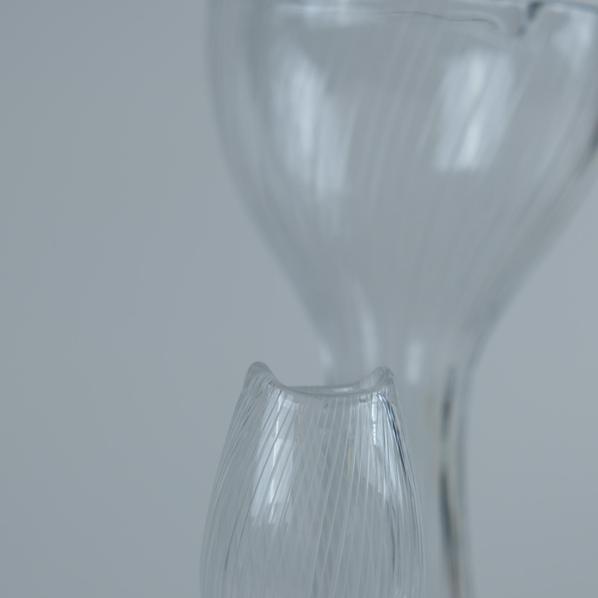 Blown Glass Set of 8 Tapio Wirkkala Line-engraved Glass Art Pieces, Iittala 1950s For Sale