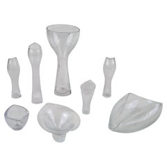 Set di 8 pezzi d'arte in vetro inciso di Tapio Wirkkala, Iittala 1950s