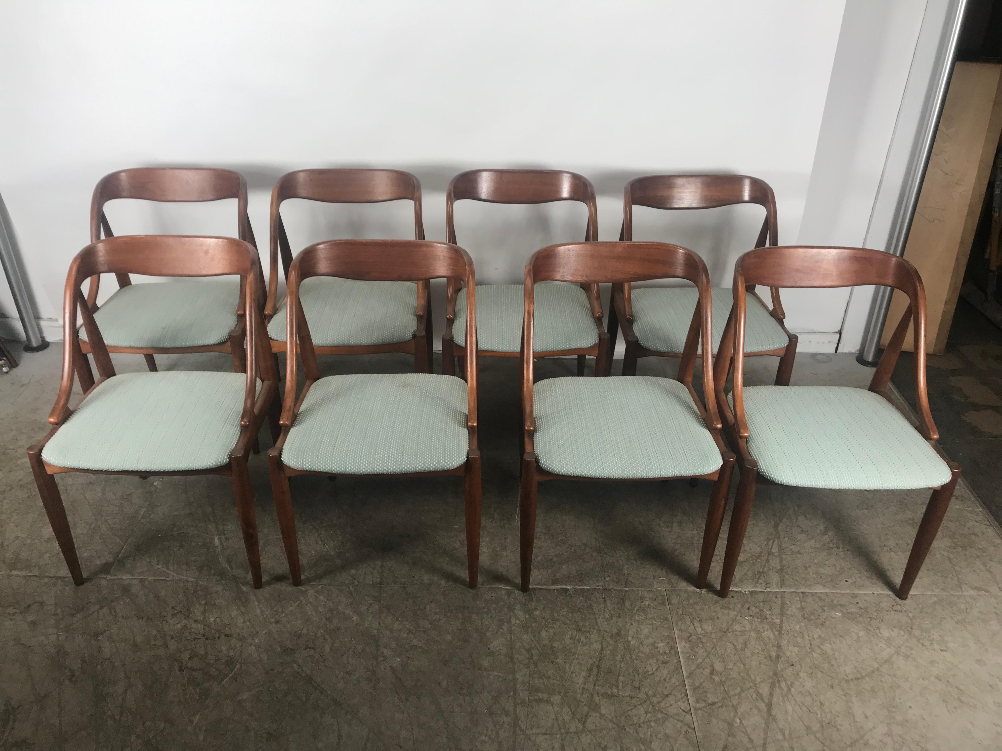 Danish Set of 8 Teak Dining Chairs by Johannes Andersen for Moreddi, Denmark
