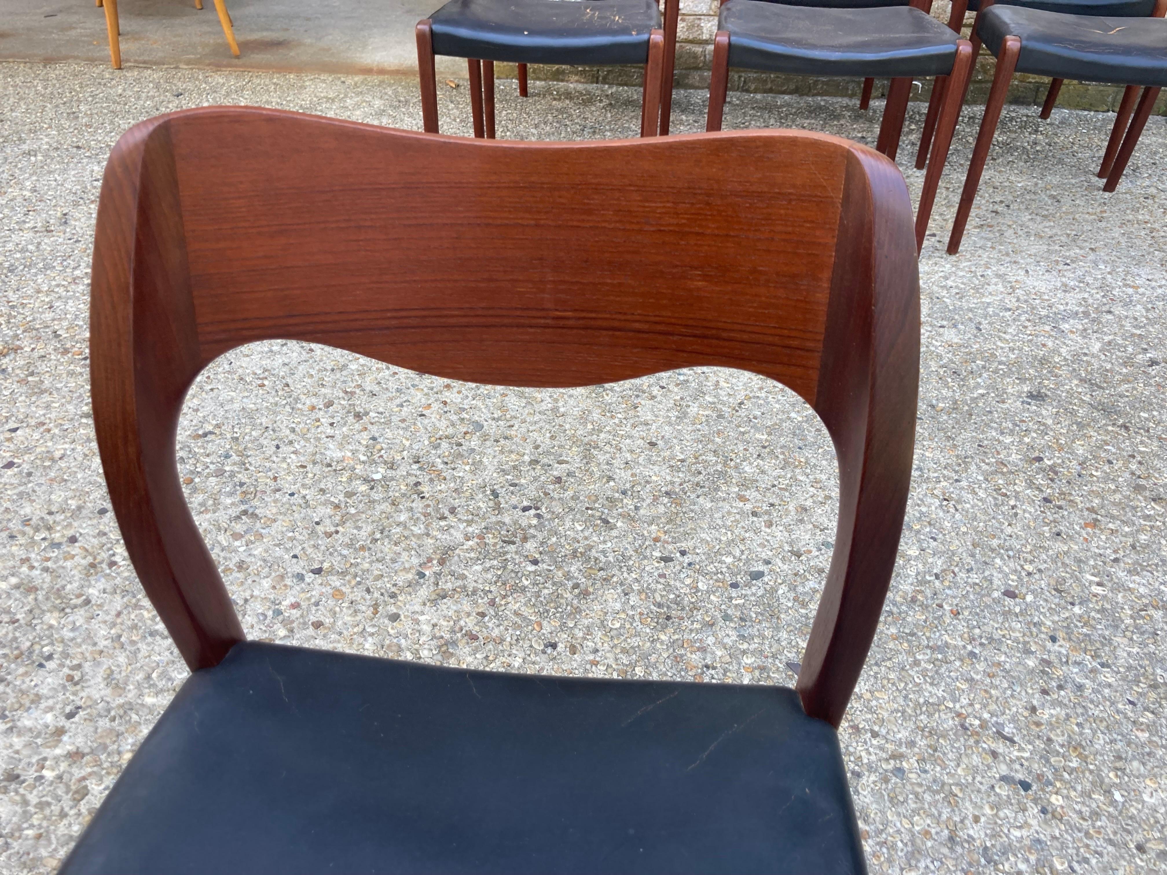 Set of 8 Teak Niels Moller Dining Chairs For Sale 6