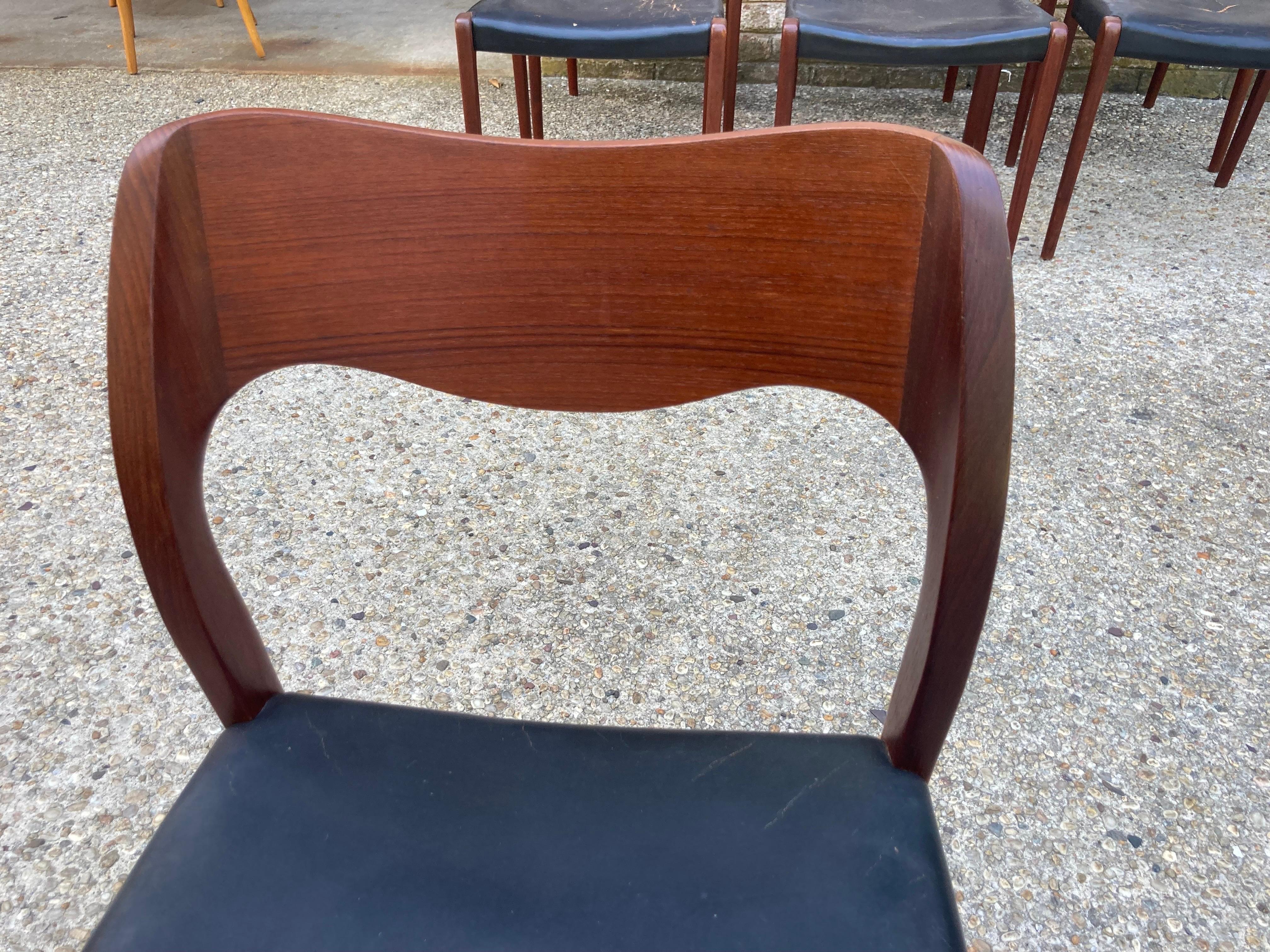 Set of 8 Teak Niels Moller Dining Chairs For Sale 7
