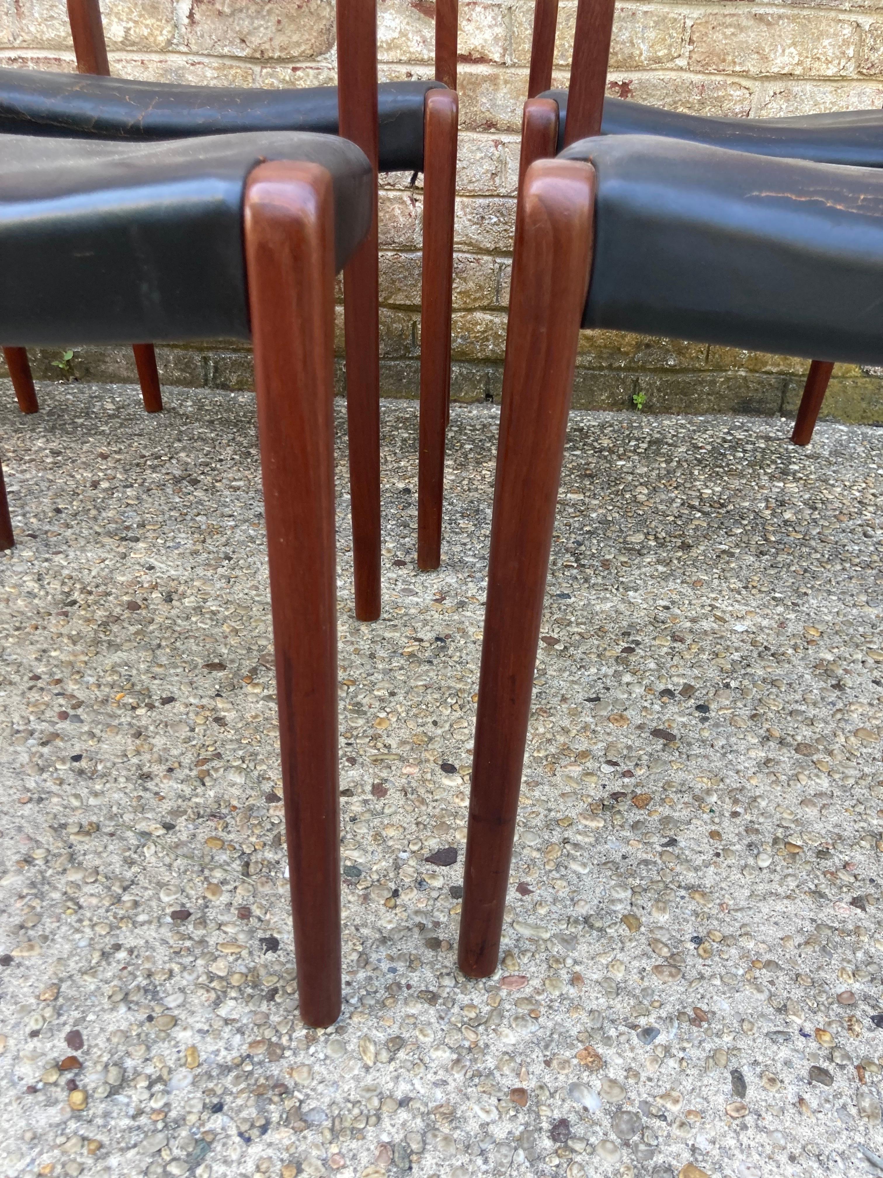Set of 8 Teak Niels Moller Dining Chairs For Sale 8