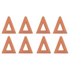 Set of 8 Terracotta Triangle Matt Vases by Valeria Vasi