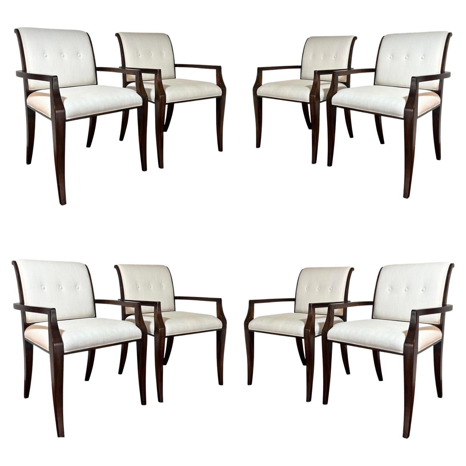 Set of 8 Theodore Alexander Mahogany Dining Chairs, Keno Bros