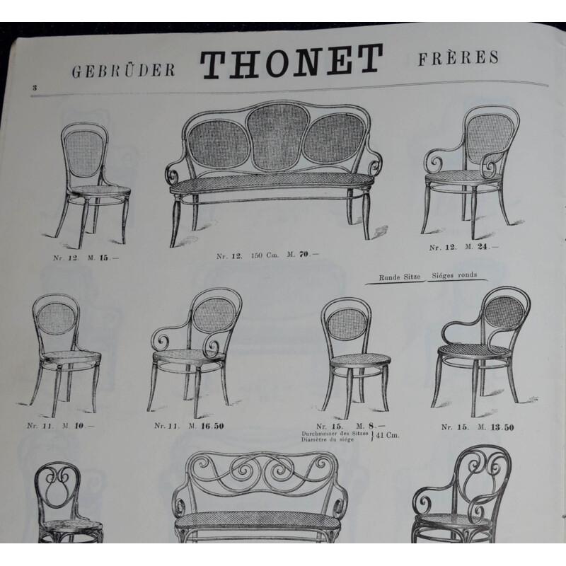 Set von 8 Thonet-Sesseln Modell Nr. 15, schwarzes Holz und Rohr, 1900er Jahre im Angebot 3