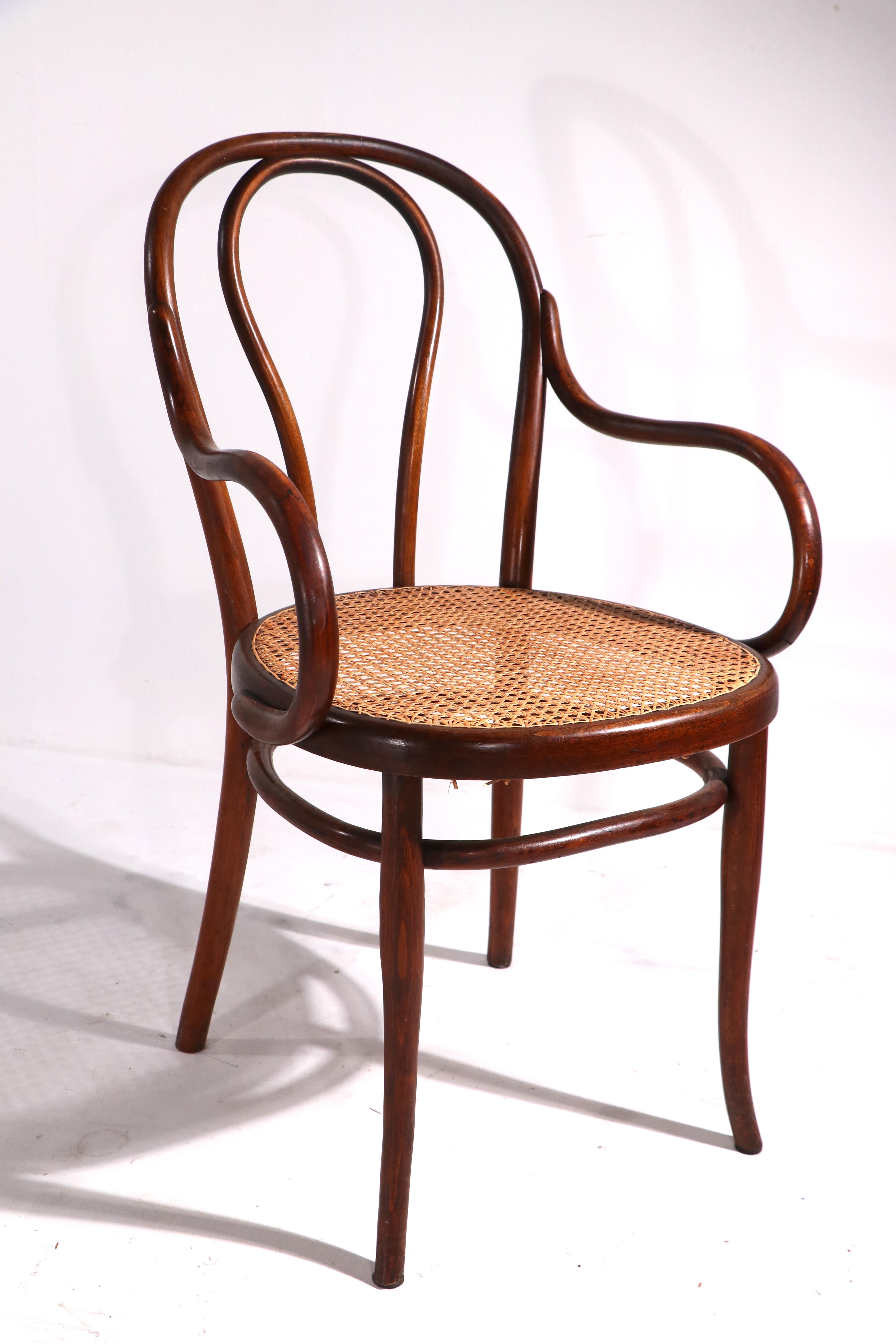 Cane Set of 8 Thonet Bentwood Dining Chairs ca. 1900- 1920's