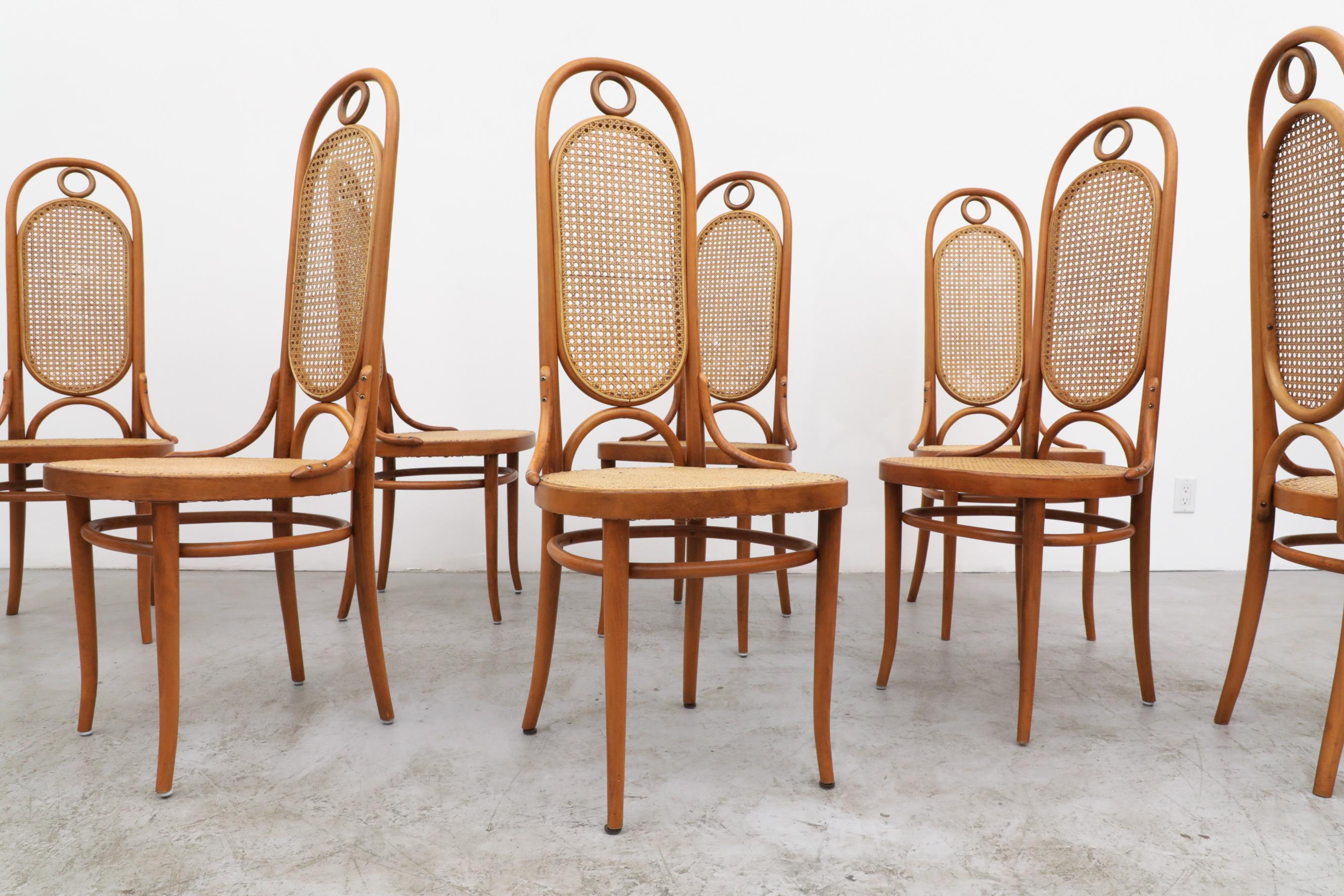 Set of 8 Thonet N.17 High Back Bentwood Chairs 1
