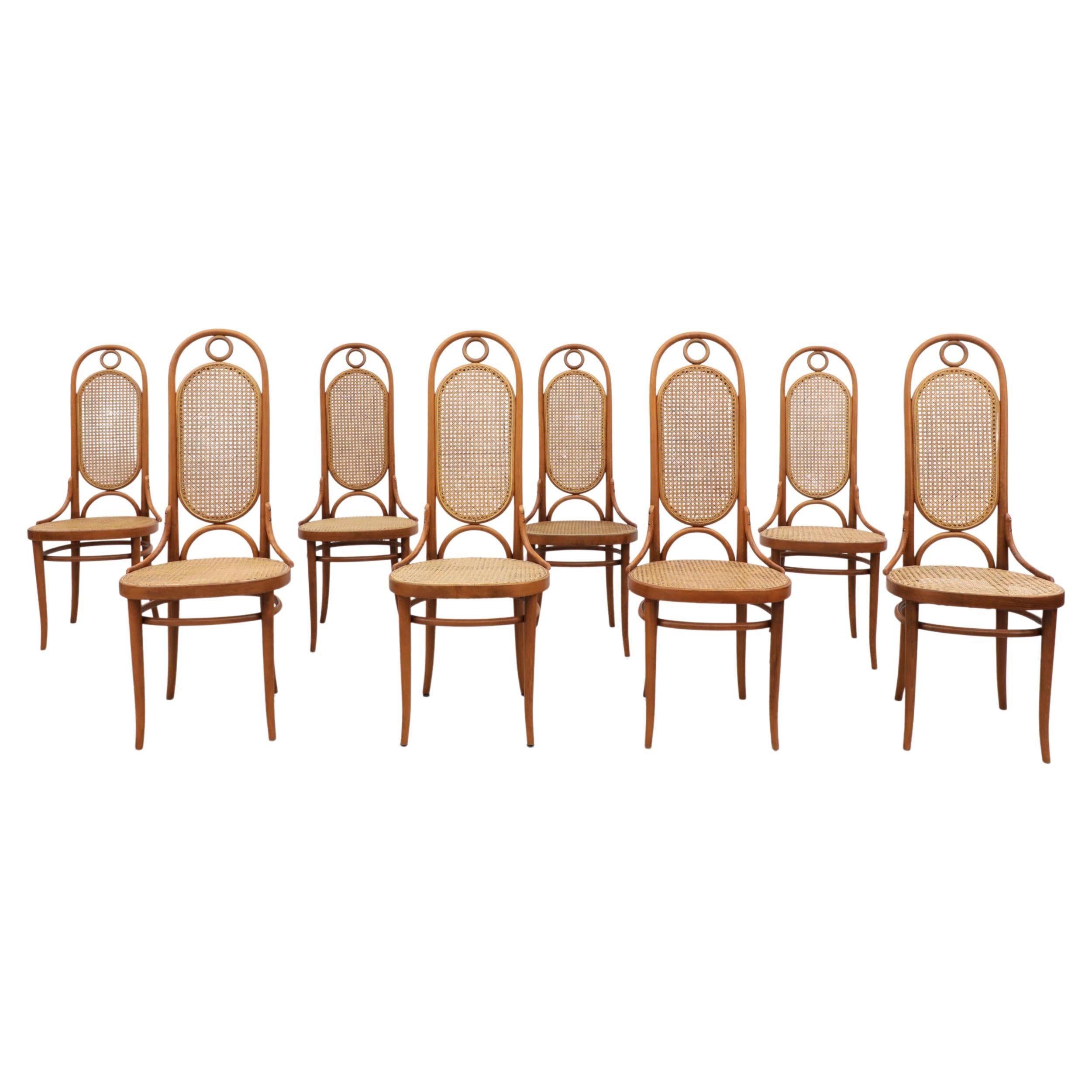 Set of 8 Thonet N.17 High Back Bentwood Chairs