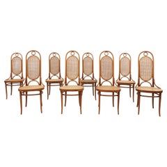 Set of 8 Thonet N.17 High Back Bentwood Chairs