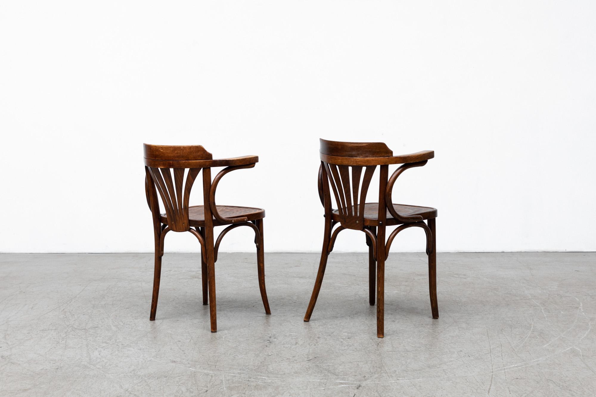 Set of 8 Thonet Style Bentwood Bistro Chairs by Drevounia, 1950's In Good Condition In Los Angeles, CA