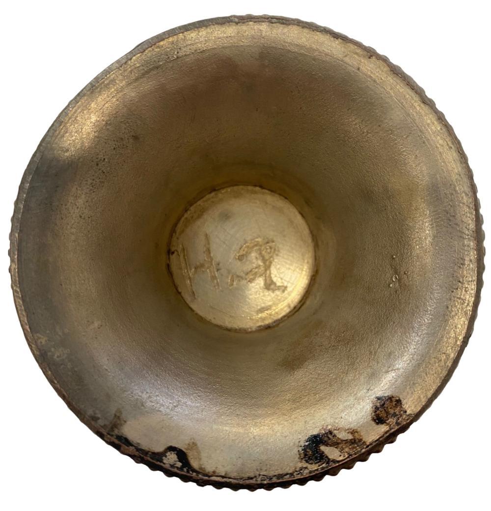 20th Century Set Of 8 Tibetan Stone-mounted Silvered Metal Filigree Bowls For Sale