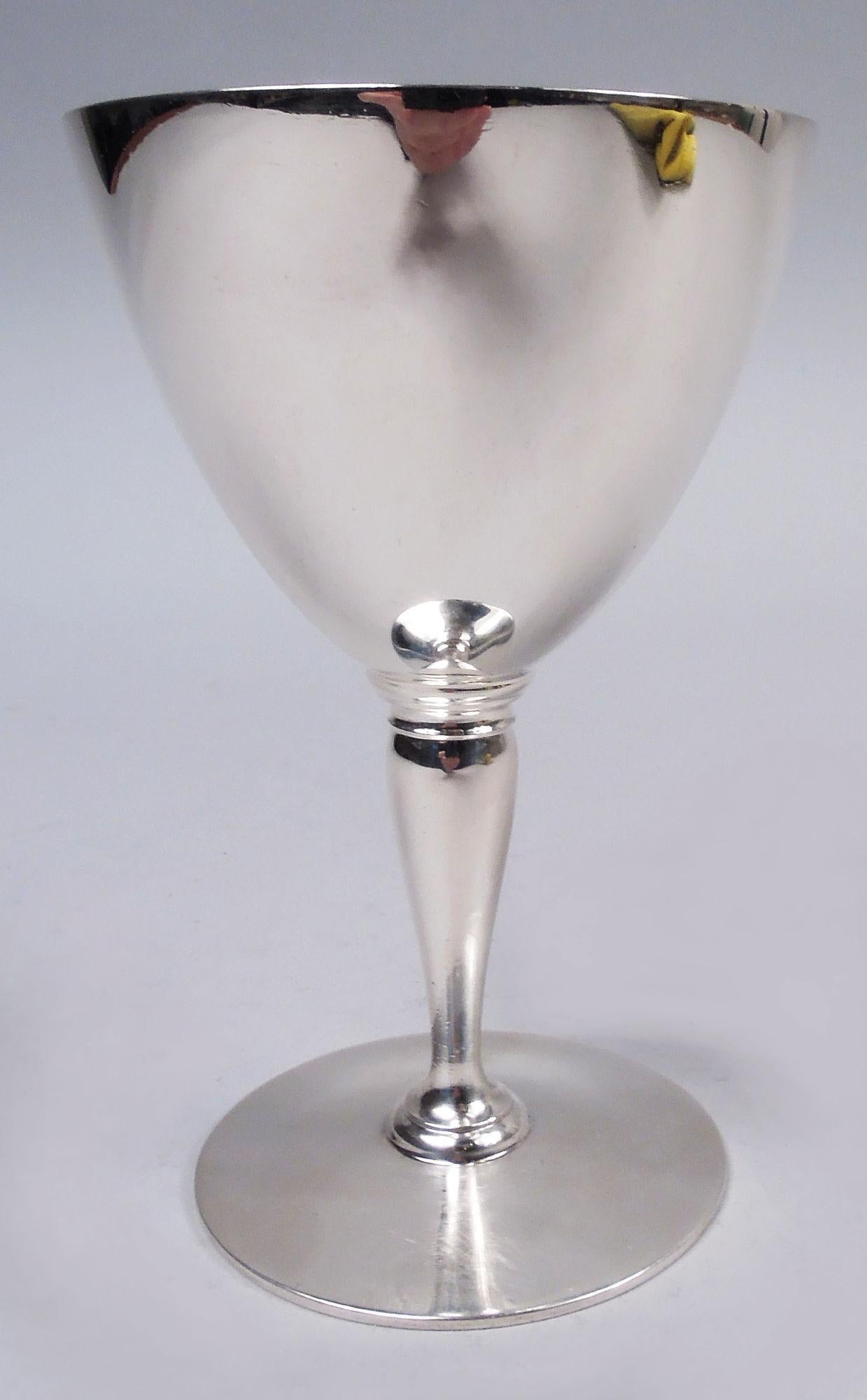 Art déco Lot de 8 tasses à cocktail en argent sterling Art Déco américain de Tiffany en vente