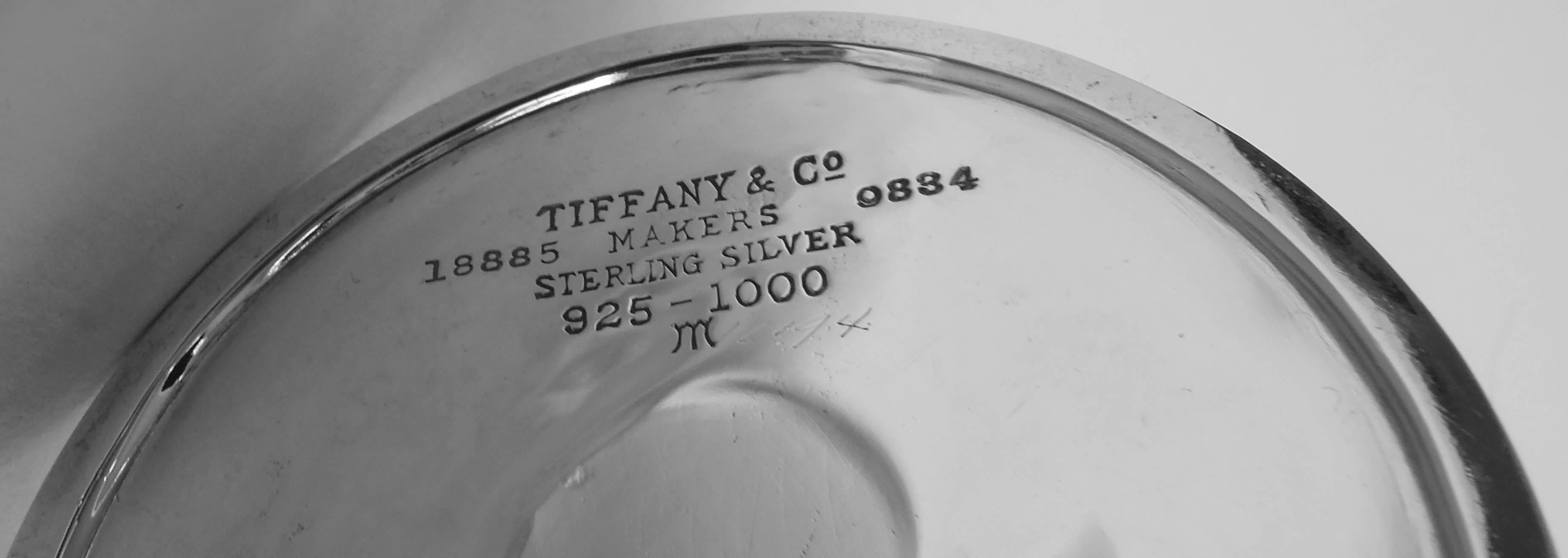 Argent sterling Lot de 8 tasses à cocktail en argent sterling Art Déco américain de Tiffany en vente