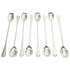 Set of 8 Tiffany & Co Flemish Sterling Silver Iced Tea Spoons