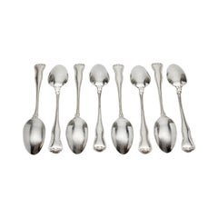 Set of 8 Tiffany & Co Provence Sterling Silver Teaspoons 6" w/mono #15390