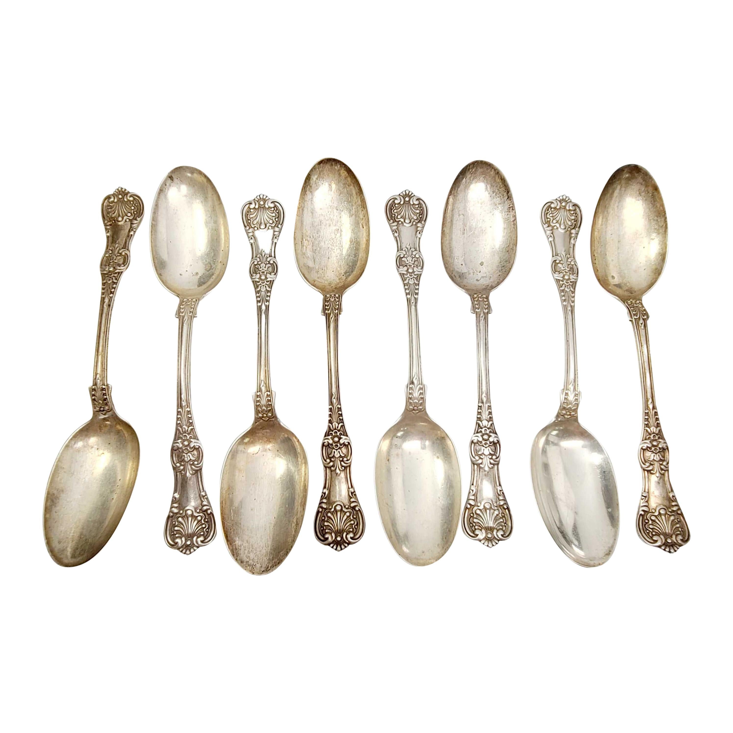 Set of 8 Tiffany & Co Sterling Silver English King Serving Tablespoons