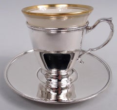 Set of 8 Tiffany Edwardian Demitasse Coffee Holders & Lenox Liners