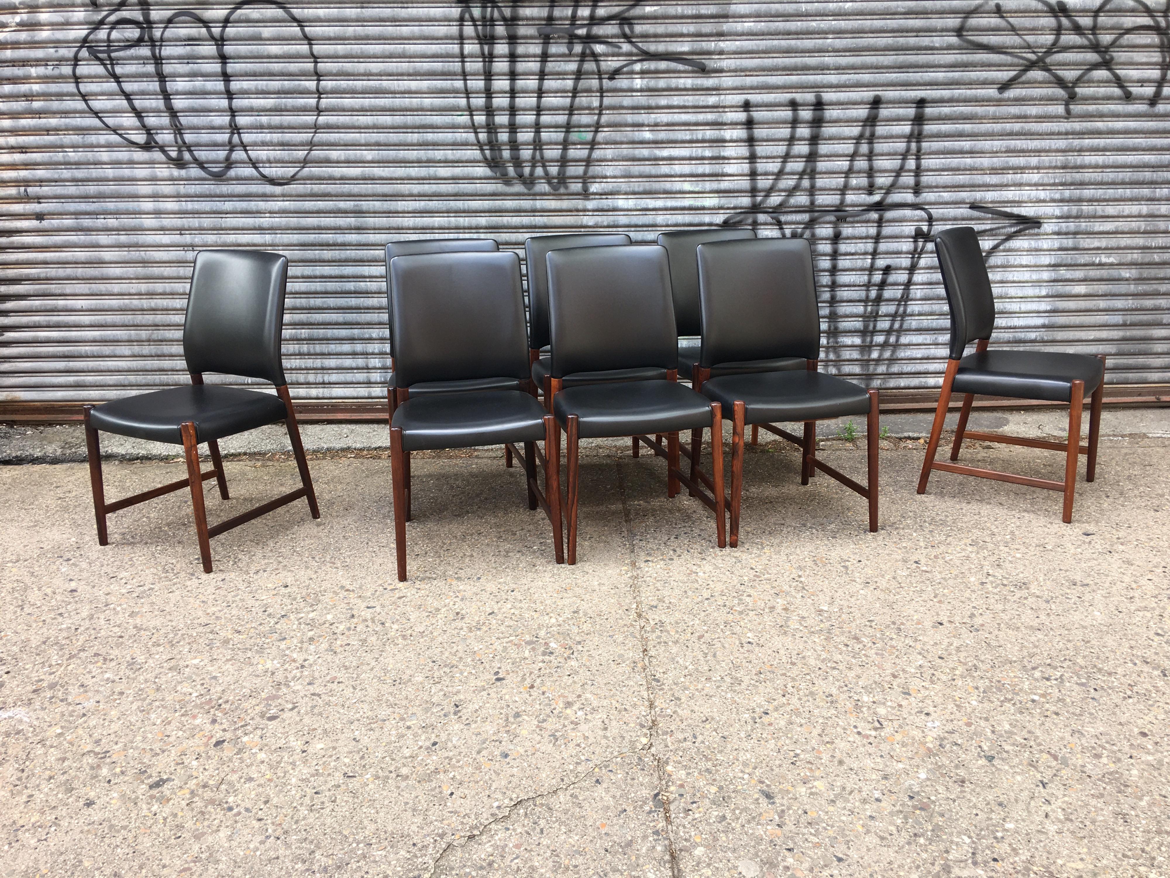 Mid-Century Modern Set of 8 Torbjorn Afdal Rosewood Dining Chairs