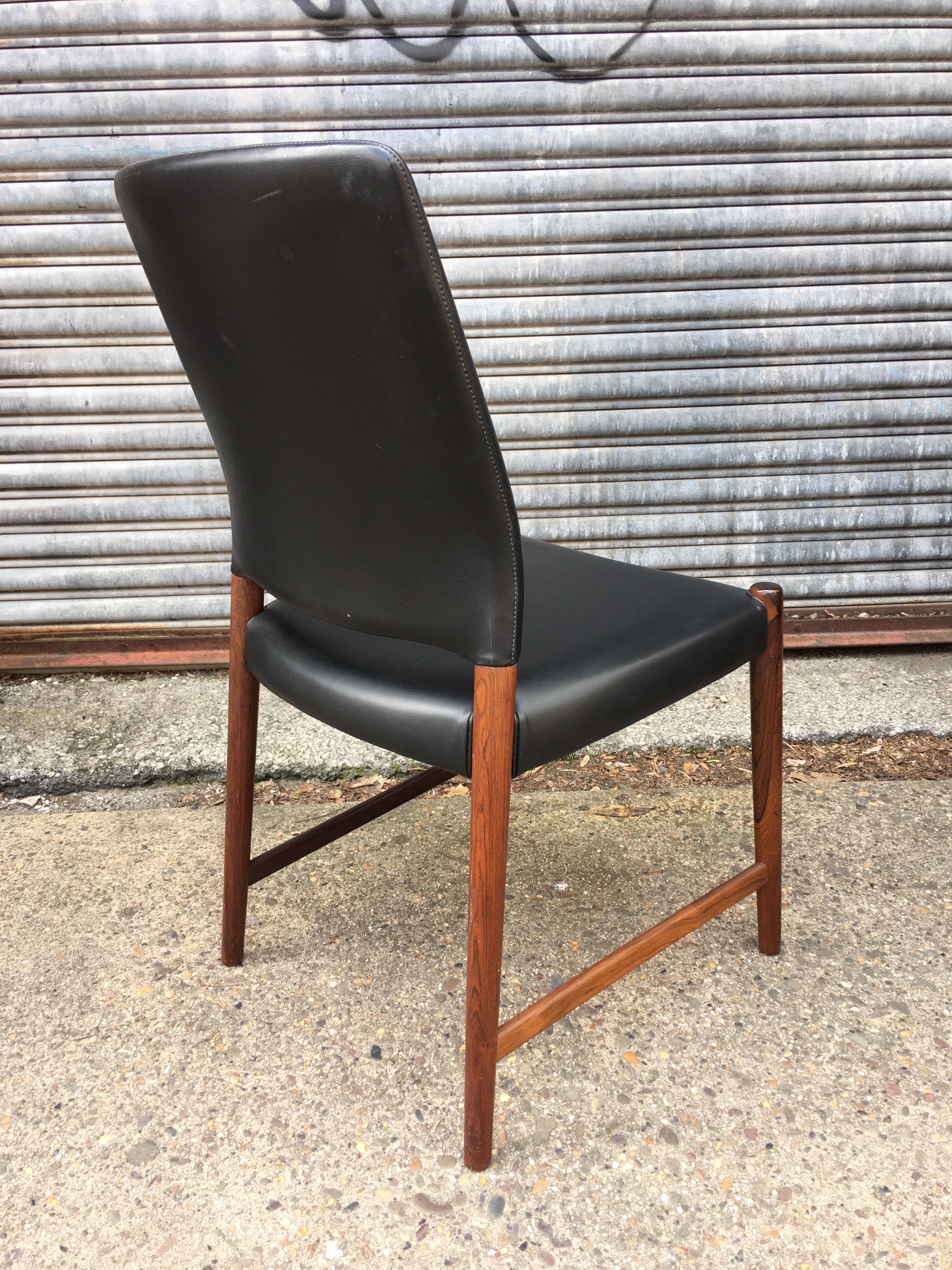 Upholstery Set of 8 Torbjorn Afdal Rosewood Dining Chairs