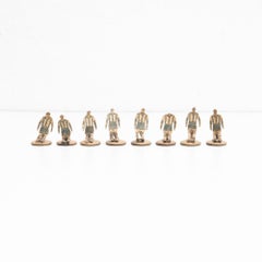 Set of 8 Traditional Antique Button Soccer Game Figures, circa 1950