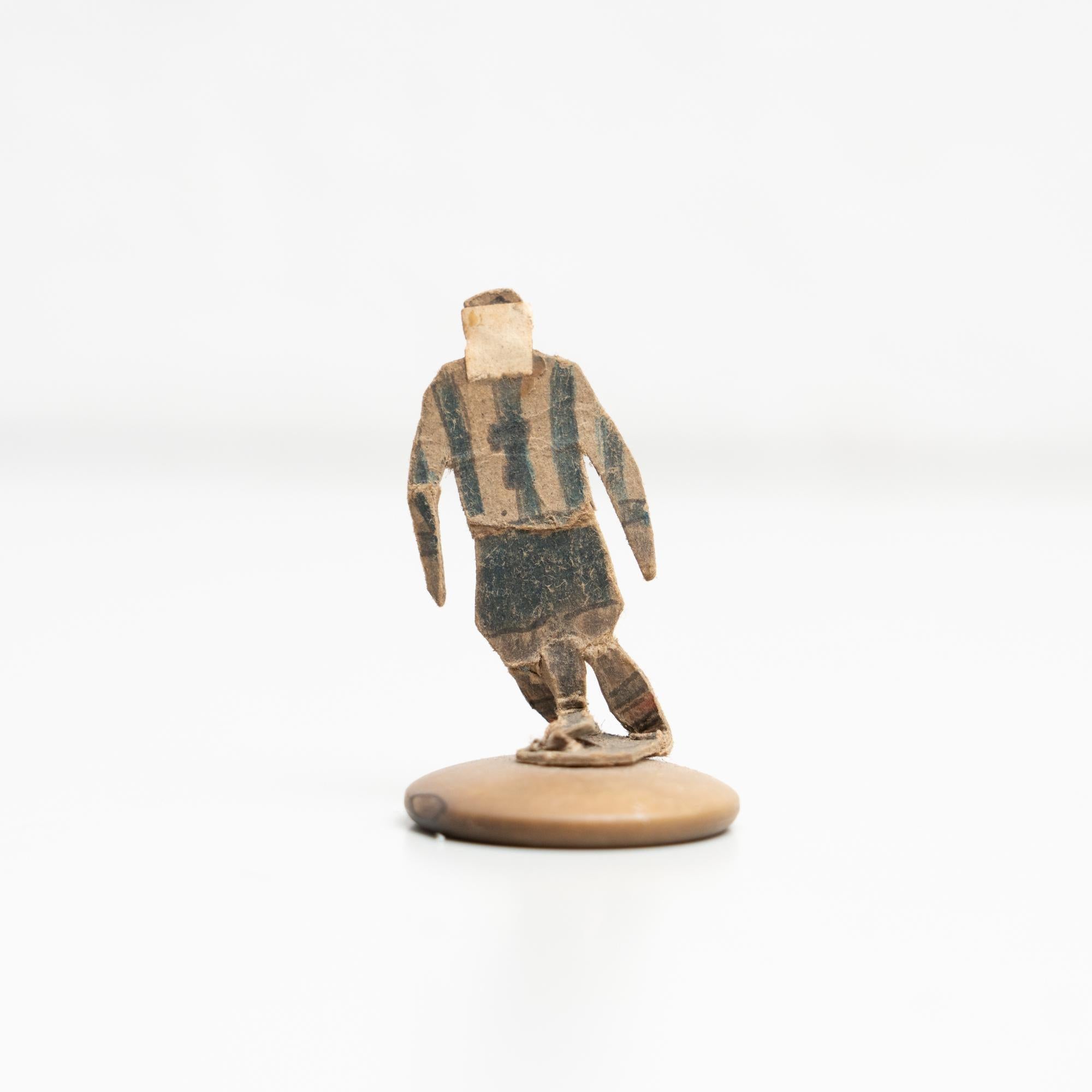 Paper Set of 8 Traditional Antique Button Soccer Game Figures, circa 1950 For Sale