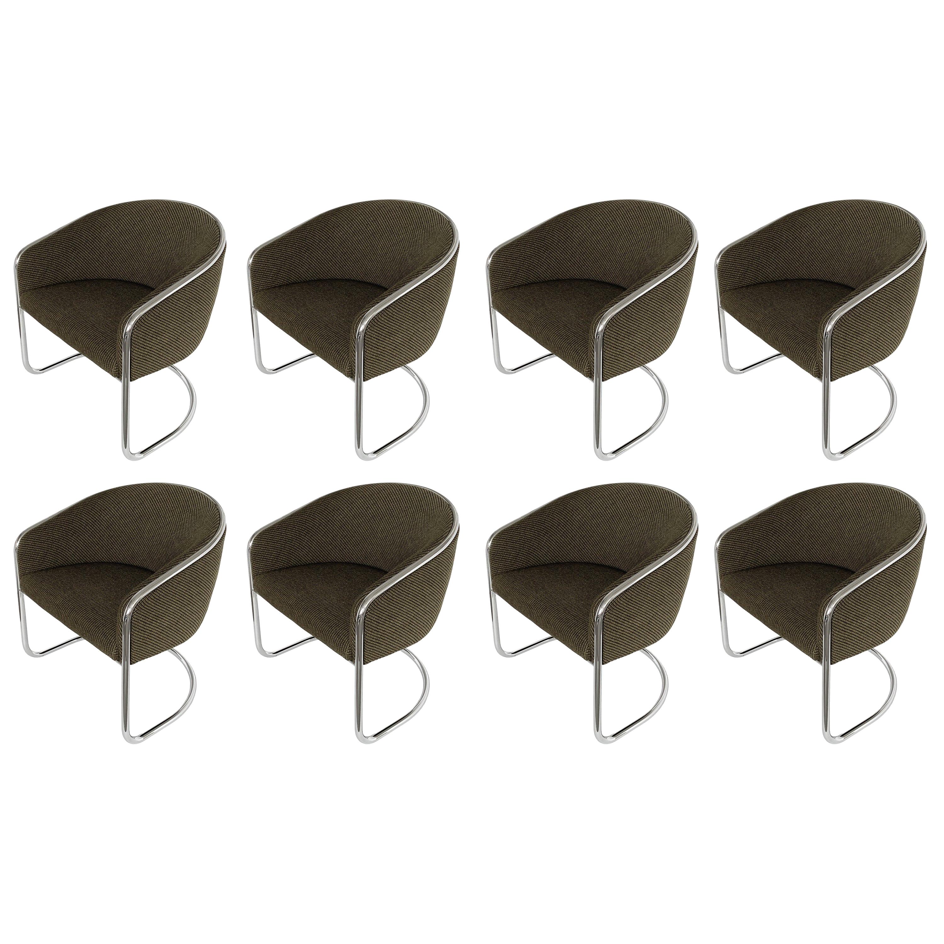 Set 8 Tub Dining or Lounge Chairs by Joan Burgasser / Anton Lorenz for Thonet