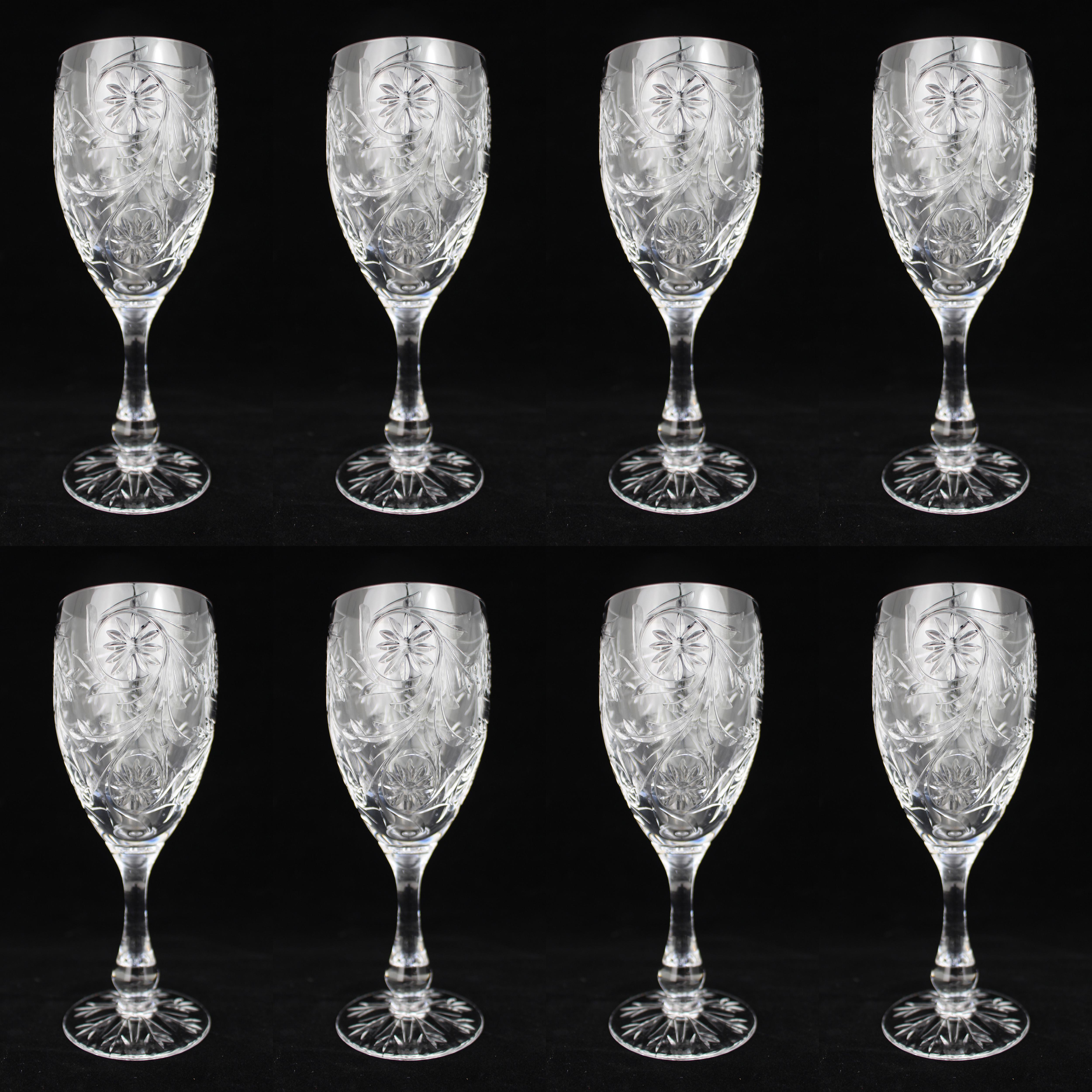 Juego de 8 Copas de Vino Tudor de Cristal 